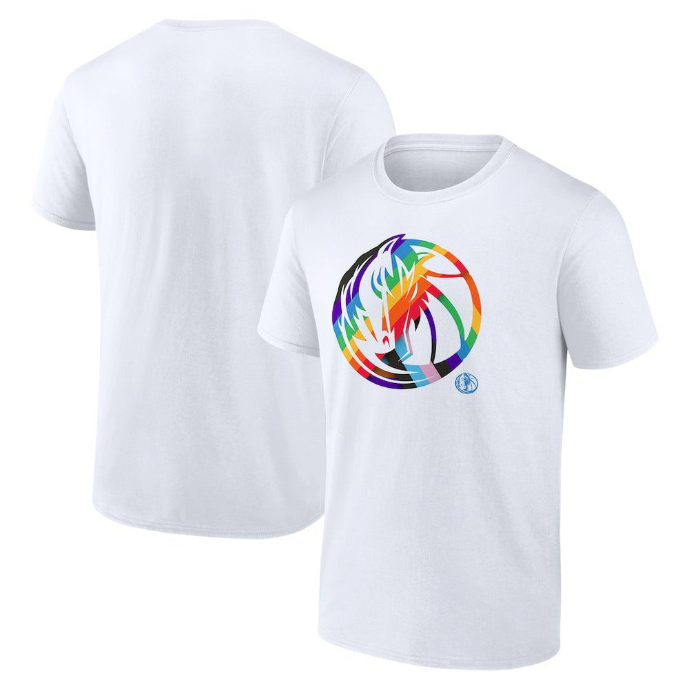 Dallas Mavericks Team Logo Pride T-Shirt sale - White shop