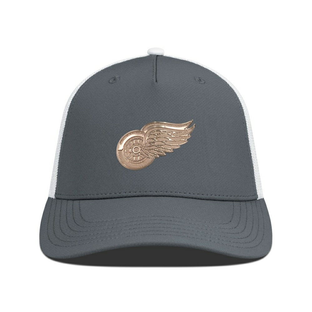 Detroit Red Wings Levelwear Signal Copper Insignia Trucker Adjustable Hat Charcoal/White