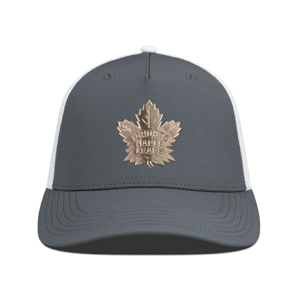Toronto Maple Leafs Levelwear Signal Copper Insignia Trucker Adjustable Hat Charcoal/White