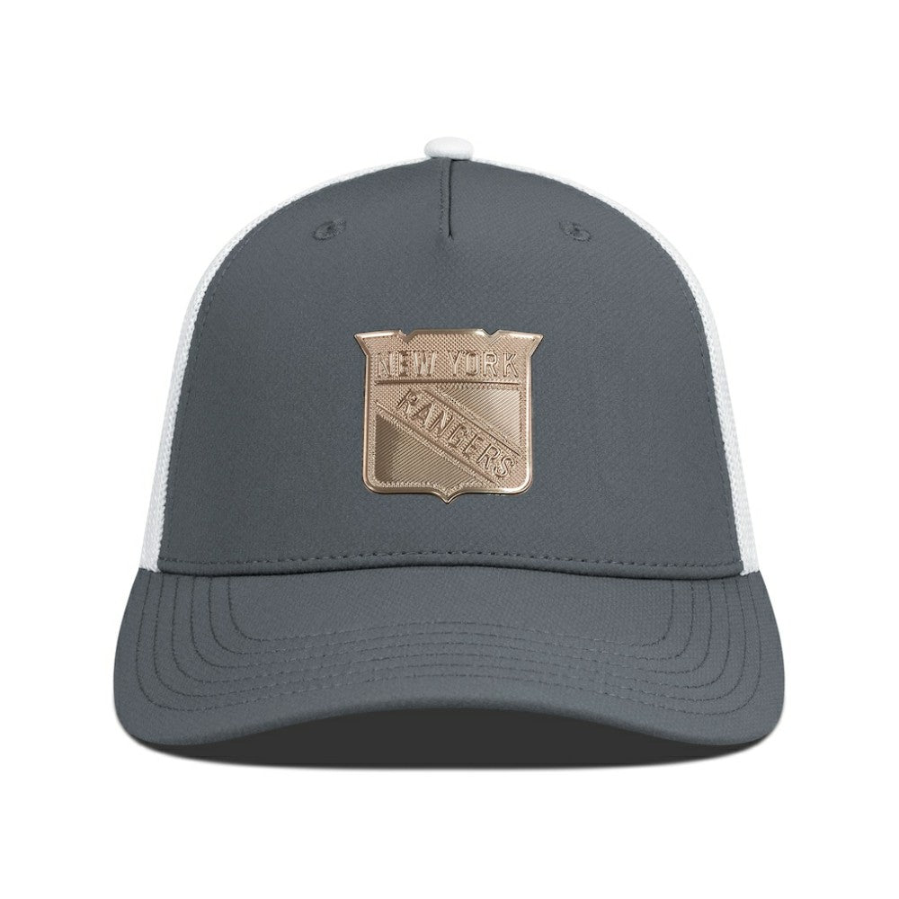 New York Rangers Levelwear Signal Copper Insignia Trucker Adjustable Hat Charcoal/White
