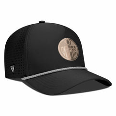 Edmonton Oilers Levelwear Gordon Copper Insignia Vented Adjustable Hat Black