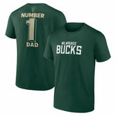 Milwaukee Bucks #1 Dad Jersey T-Shirt - Hunter Green on sale