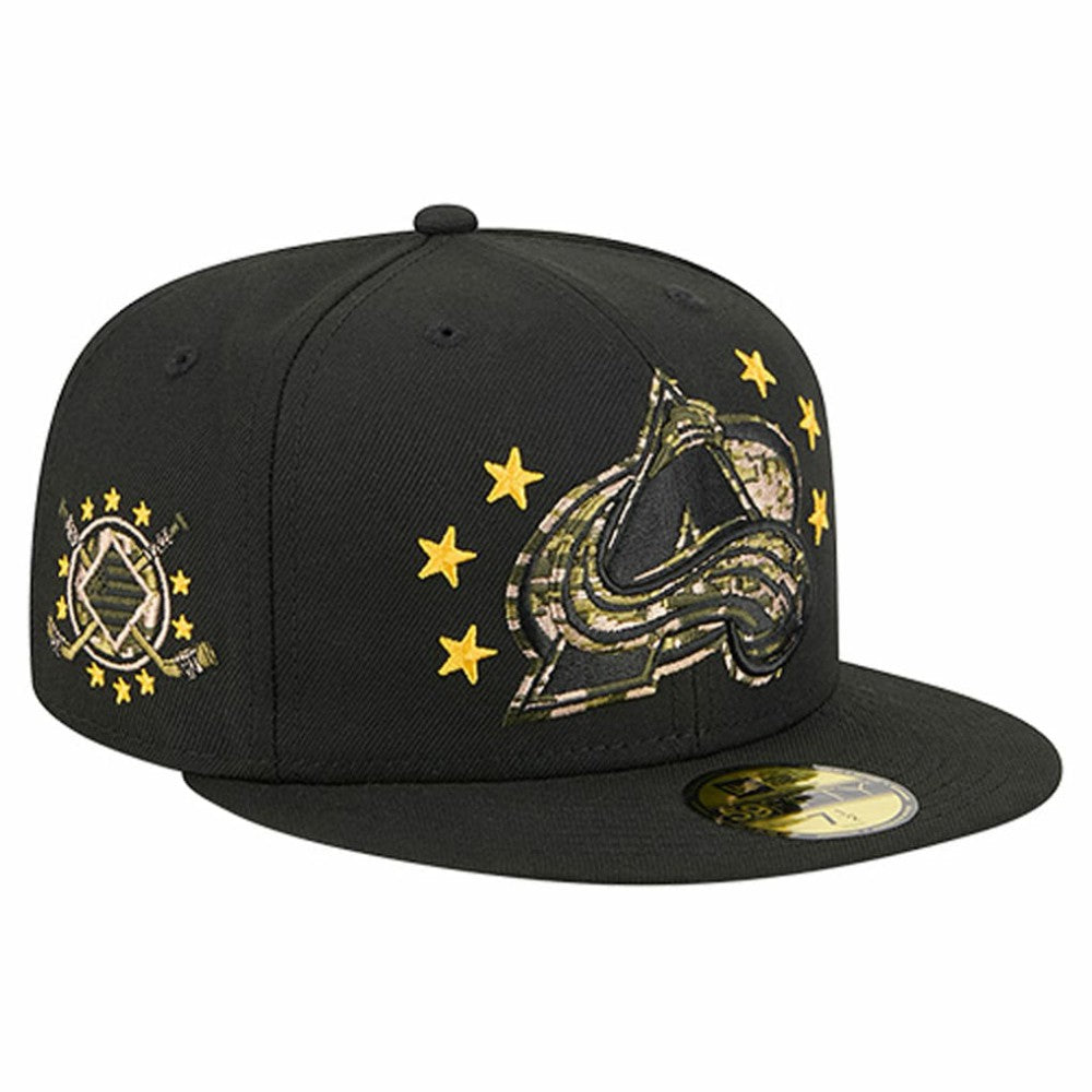 Colorado Avalanche New Era Military Appreciation Digital Camo Stars 59FIFTY Fitted Hat Black