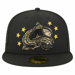 Colorado Avalanche New Era Military Appreciation Digital Camo Stars 59FIFTY Fitted Hat Black