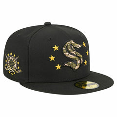 Seattle Kraken New Era Military Appreciation Digital Camo Stars 59FIFTY Fitted Hat Black