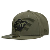 Minnesota Wild New Era Military Appreciation Flag 59FIFTY Fitted Hat Olive
