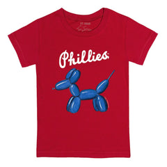 Philadelphia Phillies Tiny Turnip Youth Balloon Dog T-Shirt - Red