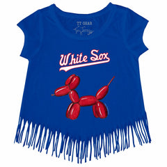 Chicago White Sox Tiny Turnip Girls Youth Balloon Dog Fringe T-Shirt - Royal