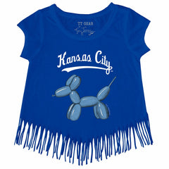 Kansas City Royals Tiny Turnip Girls Youth Balloon Dog Fringe T-Shirt - Royal