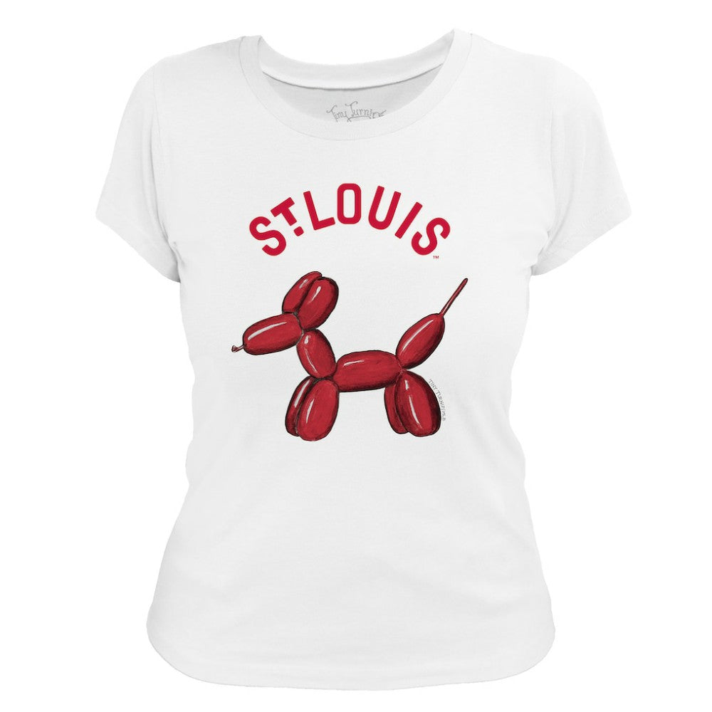St. Louis Cardinals Tiny Turnip Women's Balloon Dog T-Shirt - White