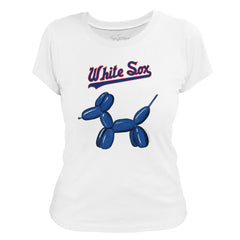 Chicago White Sox Tiny Turnip Women's Balloon Dog T-Shirt - White