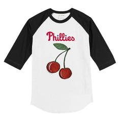Philadelphia Phillies Tiny Turnip Youth Cherries 3/4-Sleeve Raglan Baseball T-Shirt - White
