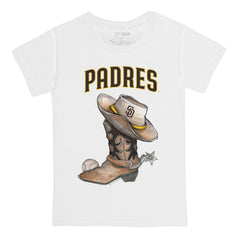 San Diego Padres Tiny Turnip Youth Cowboy Boot T-Shirt - White
