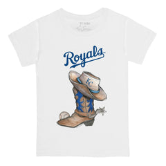 Kansas City Royals Tiny Turnip Youth Cowboy Boot T-Shirt - White