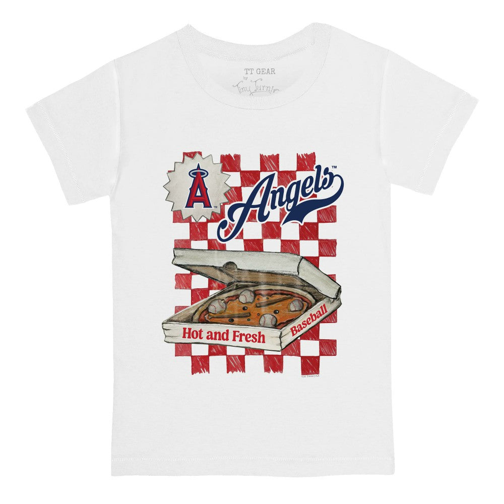 Los Angeles Angels Tiny Turnip Youth Pizza T-Shirt - White
