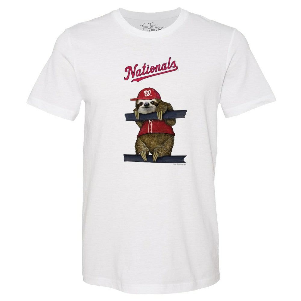 Washington Nationals Tiny Turnip Unisex Sloth T-Shirt - White