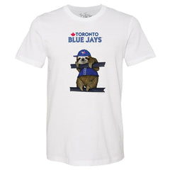 Toronto Blue Jays Tiny Turnip Unisex Sloth T-Shirt - White