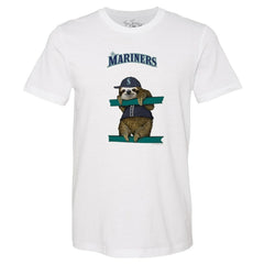 Seattle Mariners Tiny Turnip Unisex Sloth T-Shirt - White