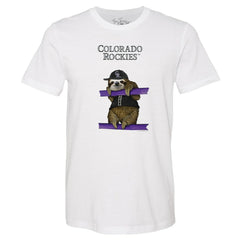 Colorado Rockies Tiny Turnip Unisex Sloth T-Shirt - White