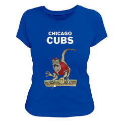 Chicago Cubs Tiny Turnip Women's Velociraptor T-Shirt - Royal