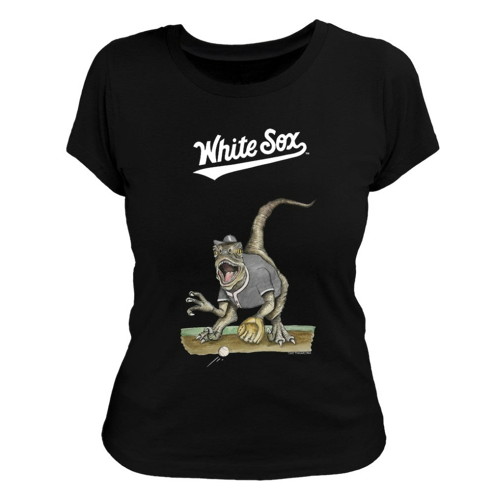 Chicago White Sox Tiny Turnip Women's Velociraptor T-Shirt - Black