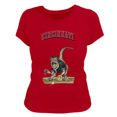 Cincinnati Reds Tiny Turnip Women's Velociraptor T-Shirt - Red