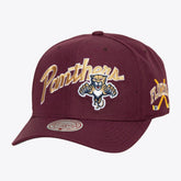 Florida Panthers Mitchell & Ness x Just Don Wave Script Pro Strapback Hat Maroon