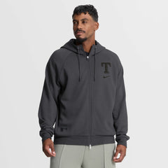 Texas Rangers Authentic Collection Player Raglan Dri-FIT Full-Zip Hoodie - Anthracite | Nike