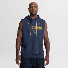 Milwaukee Brewers Authentic Collection Standard Issue Dri-FIT Sleeveless Hoodie - Navy | Nike