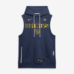 Milwaukee Brewers Authentic Collection Standard Issue Dri-FIT Sleeveless Hoodie - Navy | Nike