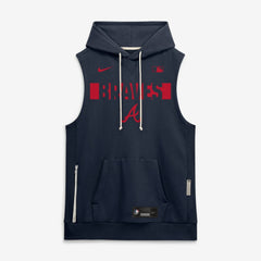 Atlanta Braves Authentic Collection Standard Issue Dri-FIT Sleeveless Hoodie - Navy | Nike