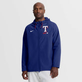 Texas Rangers Authentic Collection Raglan Therma-FIT Full-Zip Hooded Jacket - Royal | Nike