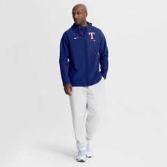 Texas Rangers Authentic Collection Raglan Therma-FIT Full-Zip Hooded Jacket - Royal | Nike