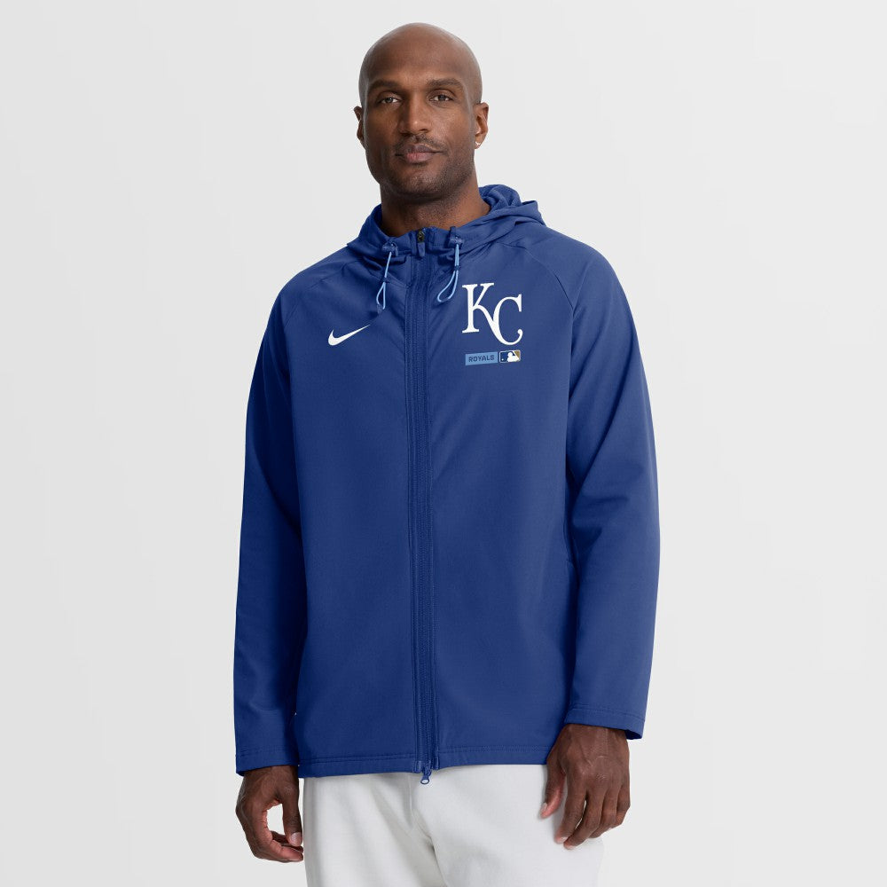 Kansas City Royals Authentic Collection Raglan Therma-FIT Full-Zip Hooded Jacket - Royal | Nike