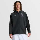 Colorado Rockies Authentic Collection Raglan Therma-FIT Full-Zip Hooded Jacket - Black | Nike