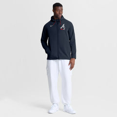 Atlanta Braves Authentic Collection Raglan Therma-FIT Full-Zip Hooded Jacket - Blue | Nike