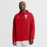 Philadelphia Phillies Authentic Collection Raglan Therma-FIT Full-Zip Hooded Jacket - Red | Nike