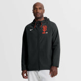 San Francisco Giants Authentic Collection Raglan Therma-FIT Full-Zip Hooded Jacket - Black | Nike