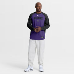 Colorado Rockies Authentic Collection Raglan Dri-FIT Sweatshirt - Purple | Nike