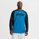 Miami Marlins Authentic Collection Raglan Dri-FIT Sweatshirt - Blue | Nike