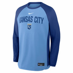 Kansas City Royals Authentic Collection Raglan Dri-FIT Sweatshirt - Light Blue | Nike
