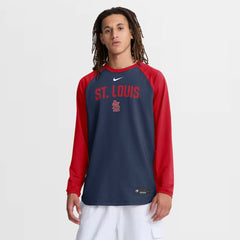 St. Louis Cardinals Authentic Collection Raglan Dri-FIT Sweatshirt - Navy | Nike