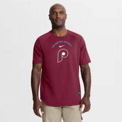 Philadelphia Phillies Authentic Collection Batting Practice Pre-Game Raglan Dri-FIT Top - Burgundy | Nike