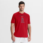 Los Angeles Angels Authentic Collection Batting Practice Pre-Game Raglan Dri-FIT Top - Red | Nike