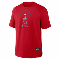 Los Angeles Angels Authentic Collection Batting Practice Pre-Game Raglan Dri-FIT Top - Red | Nike