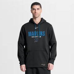 Miami Marlins Authentic Collection Therma-FIT Hoodie - Black | Nike