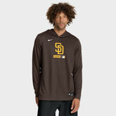 San Diego Padres Authentic Collection Dri-FIT Long Sleeve Hooded T-Shirt - Brown | Nike