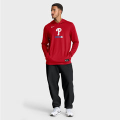 Philadelphia Phillies Authentic Collection Dri-FIT Long Sleeve Hooded T-Shirt - Red | Nike