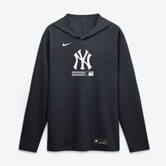 New York Yankees Authentic Collection Dri-FIT Long Sleeve Hooded T-Shirt - Navy | Nike