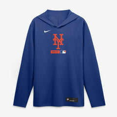 New York Mets Authentic Collection Dri-FIT Long Sleeve Hooded T-Shirt - Royal | Nike